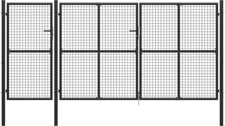 vidaXL - Tuinpoort - staal - 400x150 - cm - antraciet