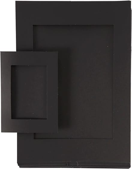 Passepartout lijsten, afm A4+A6, 180 gr, zwart, 2x60 stuk/ 1 doos