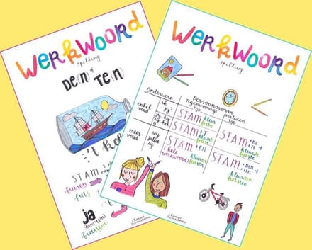 A4 poster - Voordeelset Werkwoordspelling (2 posters)