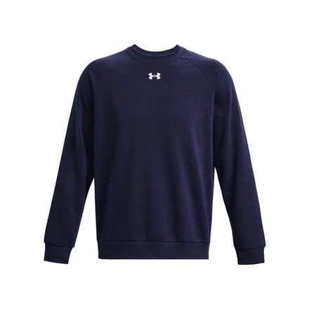 Under Armour UA Rival Fleece Crew Heren Sporttrui - Navy - Wit