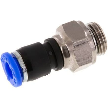 6mm & G1/4'' Draaidoorvoer Insteek Buitendraad Vernikkeld Messing/PBT NBR