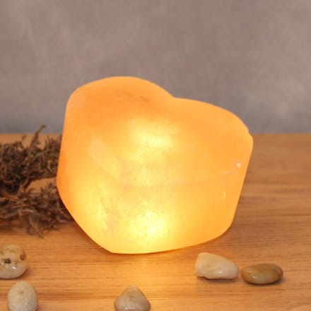 Wagner Life LED zoutlamp Herz met USB-aansluiting, barnsteen