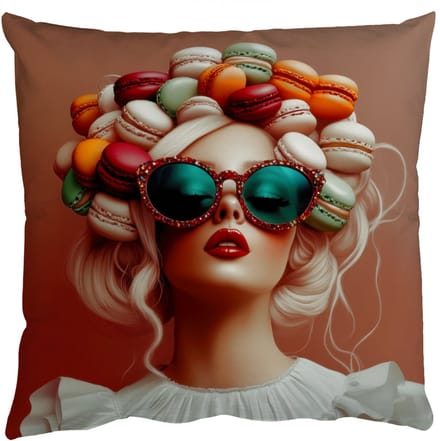 Sierkussens - Kussentjes Woonkamer - 40x40 cm - Vrouw - Macarons - Bril
