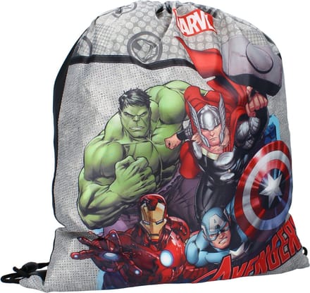 Trekkoordtas Marvel - Avengers Hulk/Thor/Iron Man/Capt. America - Grijs - 44x37cm