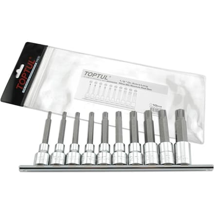 RIBE-sleutelset TOPTUL 1/2 inch 10Stk M5 M6 M7 M8 M9 M10 M12 M13 M14 M16 lang