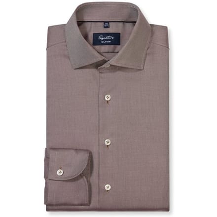 OLYMP Signature Overhemd, Tailored Fit, Signature Kent, Caramel