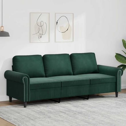 vidaXL - Driezitsbank - 180 - cm - fluweel - donkergroen