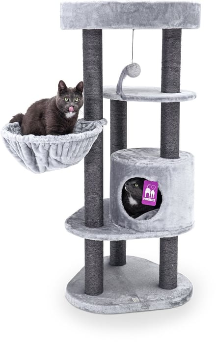 Petrebels Charlotte 134 krabpaal - Grijs - 134 cm - met hangmat