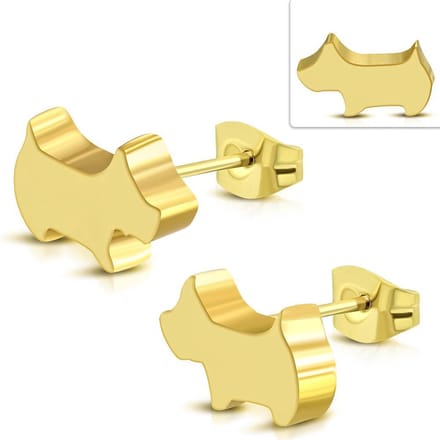 Amanto Oorbellen Beniel G - 316L Staal - Dier - Hondje - 8x5mm