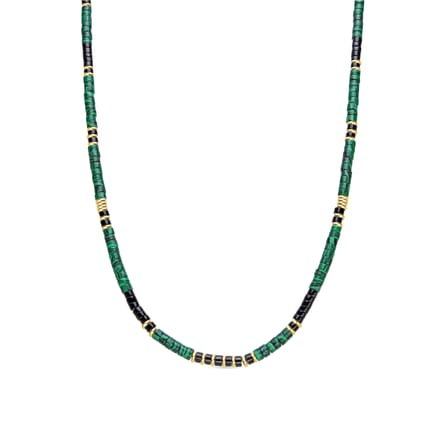 Luxent Sterling Zilver 925 en 18k goud afgewerkt Malachiet collier - Ilmina