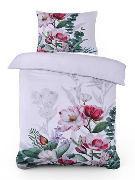 Husch Dekbedovertrek Marlous - 140x200/220 - Bloemen - Multi/Wit