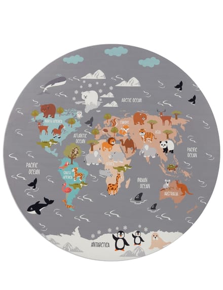 Kindertapijt Bini grijs  160 cm rond