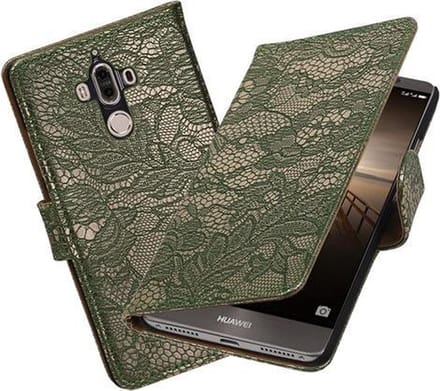 BestCases.nl Huawei Mate 9 Lace booktype hoesje Donker Groen