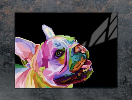 TMK ArtDeko - Serie - Protectieplaat van Glas - 70x52 cm - Sfeervolle Hondenprint
