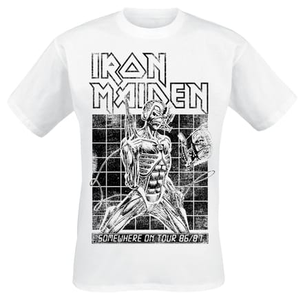 Iron Maiden T-shirt - Sit Tour 86/87 - S tot 4XL - voor Mannen - wit