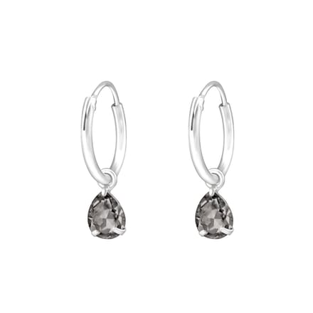 Montebello Oorbellen Cady Black - 925 Zilver - ∅6mm - ∅12mm
