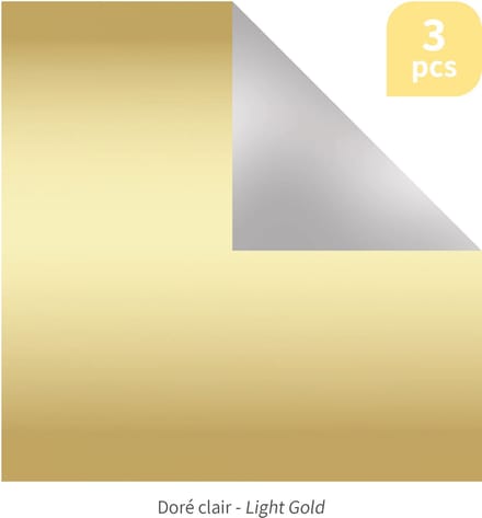3 vellen licht goudkleurig embossing alu 20 x 20 cm - Artemio