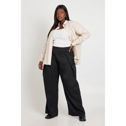 boohoo Dames Plus Chambray Oversized Overhemd | Ecru | Maat: 44