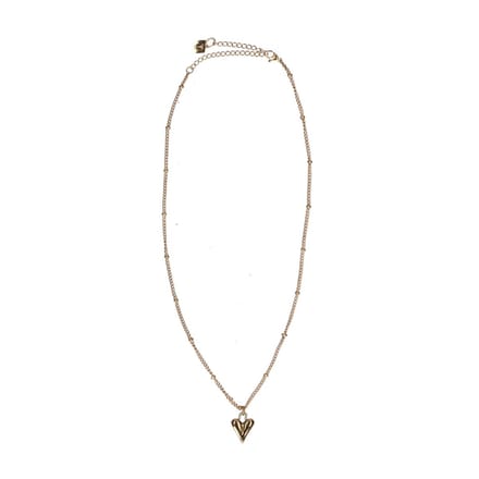 Manfield - Dames - Gouden hartjes ketting - Maat 1
