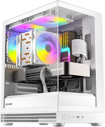 Micro ATX Computer Case - PC Behuizing Mini-Tower - PC Bouwen - Panoramisch Gehard Glas - 309 mm GPU Lengte