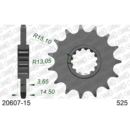 Tandwiel Afam 525 15 dents