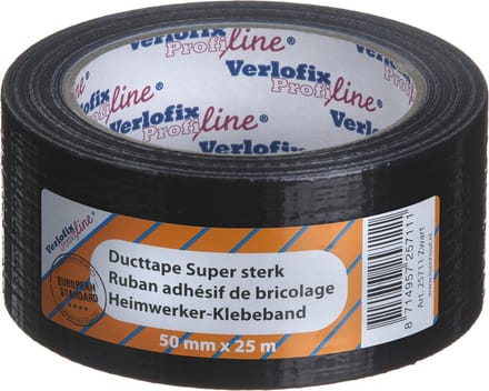 Verlofix Duct Tape Zwart – Extra Sterk – 50mm x 25m – Waterbestendig