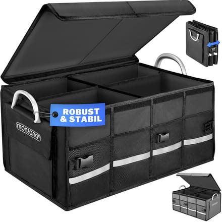 Monzana Kofferbak Organizer - 68L Waterdicht Opvouwbaar - Zwart