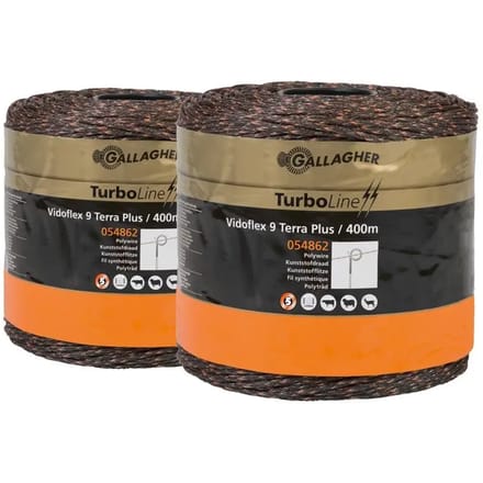 Gallagher Vidoflex 9 TurboLine Plus Terra (Duopack 2x400m) - Voor optimale stroomgeleiding