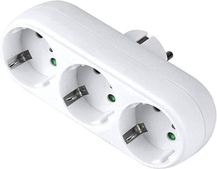 Elektrawebshop Stopcontact stekker 3 voudig wit horizontaal met randaarde - 226660