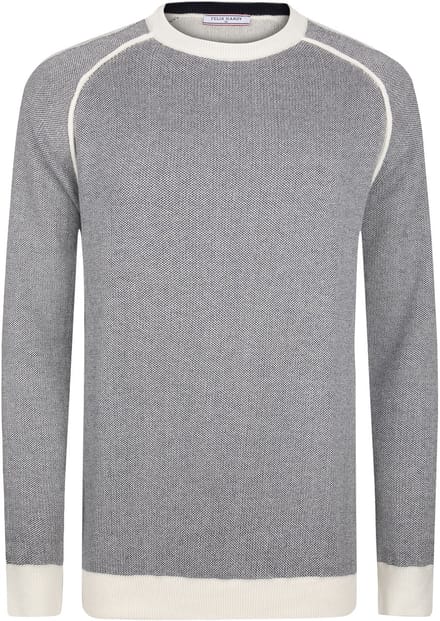 Felix Hardy Ronde Hals Trui - Pullover - Sweater - %100 Katoen Heren Ecru - 2Xl