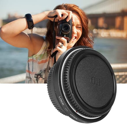 FD-AI Adapterring voor Canon FD-lens voor Nikon AI-vattingcamera Oneindige focus black