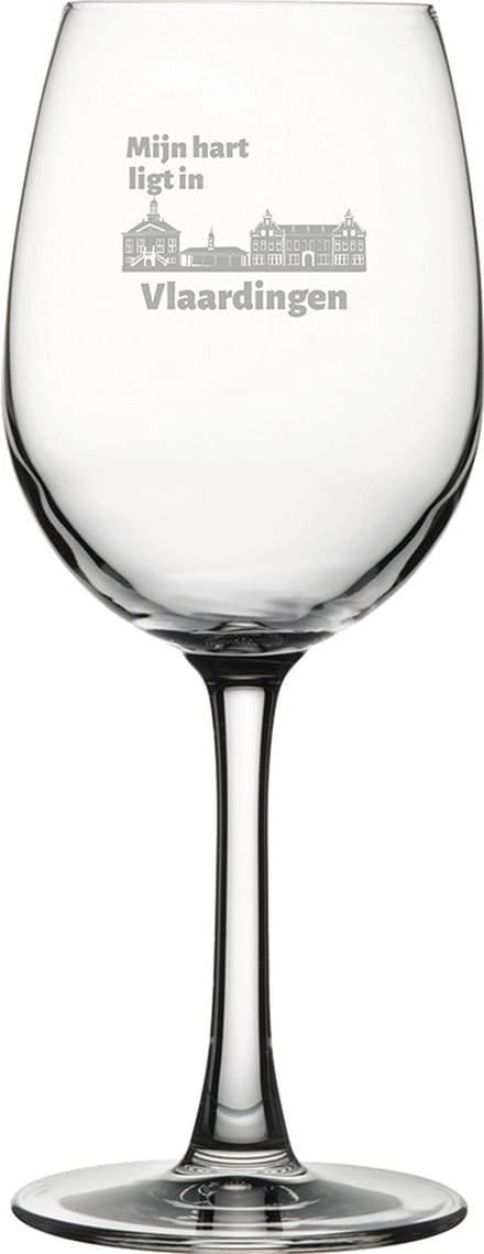 Gegraveerde witte wijnglas 36cl Vlaardingen