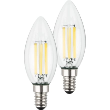 BRILONER - Ultra Efficient LED lamp - set van 2 lichtbronnen - E14 - filament verlichting - kaars - 2.5W - 525Lm - 2.700 K warm wit licht - Ø3.5cm