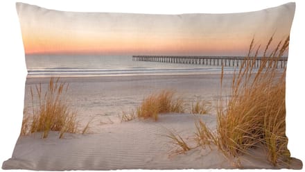 Sierkussens - Kussentjes Woonkamer - 60x40 cm - Pier - Zonsondergang - Strand