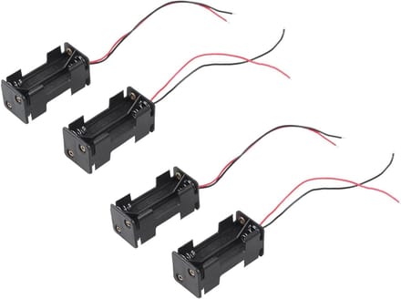 Batterijhouder AAA - Batterij Case - Elektronica Voeden - Met Draadaansluitingen - 4 x AAA - Zwart