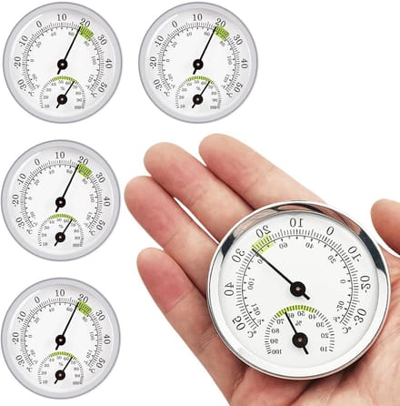 4-Pack Analoge Thermometer & Hygrometer voor Binnen en Buiten - 58mm Meetbereik