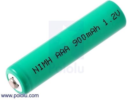 Rechargeable NiMH AAA Battery: 1.2V, 900mAh, 1 cell Pololu 1002
