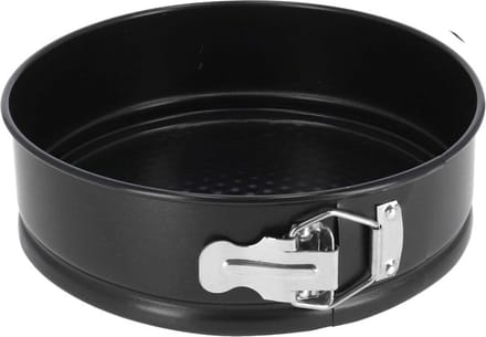 Gerimport Taarten bakken bakvorm/spring vorm Kitchen Pro - metaal - anti-aanbak laag - zwart - 22 x 7 cm