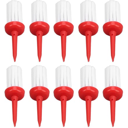 10 stuks Golf Tees Borsteltype Lage Weerstand Meer Afstand Consistente Hoogte Plastic Tees voor Golf Driver TrainingRood red