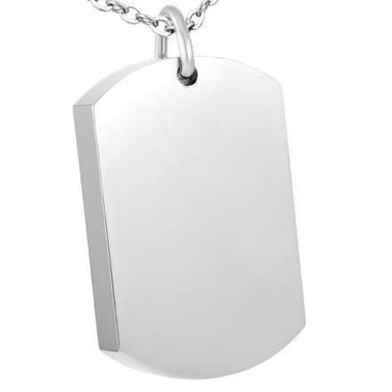 Fako Bijoux® - Ketting - Ashanger / Assieraad - Dog Tag - Staal
