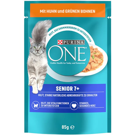 26x85g Senior 7+ Kip/Sperziebonen Purina ONE Kattenvoer