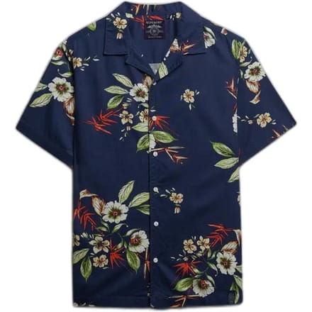 Superdry Hawaiian Print Overhemd Met Korte Mouwen Blauw L Man