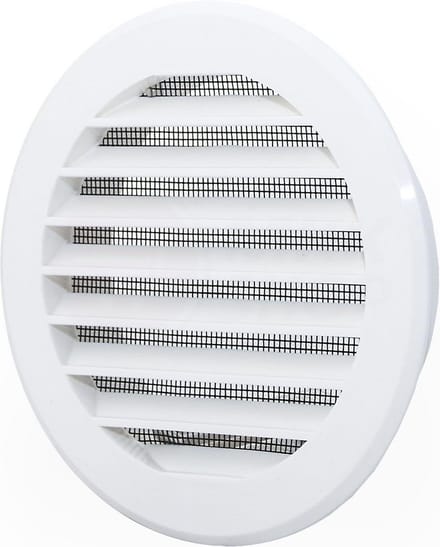 Rond Ventilatie Rooster Afsluitbaar met Insectennet Ø 100 mm Wit ABS