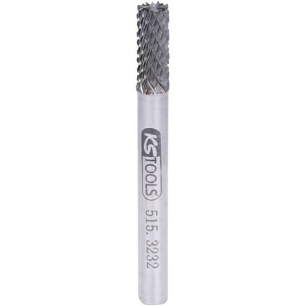 KS Tools 515.3232 Freesstift Hardmetaal Cilinder met kopvertanding Lengte 61 mm Afmeting, Ø 6 mm Werklengte 40 mm