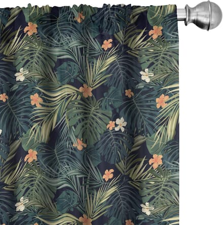 ABAKUHAUS Palme Voorhangen – 2x75x175 cm – microvezel – multikleur