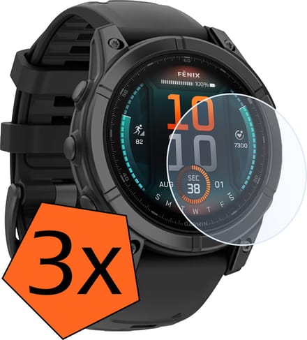 Screenprotector - Geschikt voor Garmin Fenix E (47 mm) Screenprotector Bescherm Glas - Screen Protector Geschikt voor Garmin Enduro 3 Screenprotector Tempered Glass - 3 PACK
