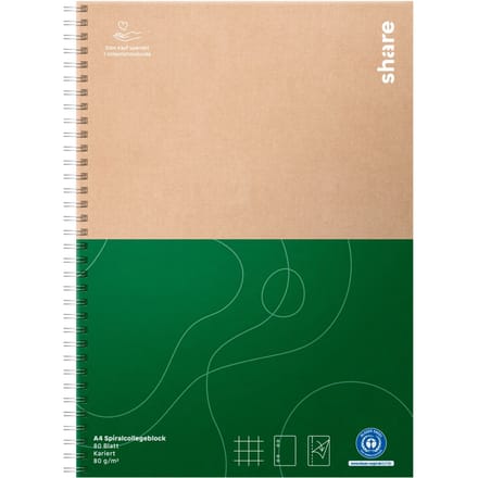 share A4 spiraal schrijfblok - 80 vellen
