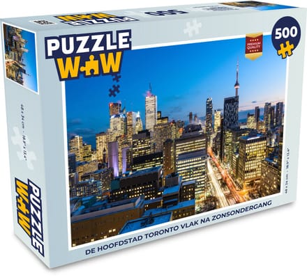 Puzzel De stad Toronto vlak na zonsondergang - Legpuzzel - Puzzel 500 stukjes