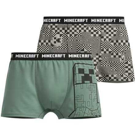 Lidl Set van 2 kinder boxers - Minecraft of Pokémon (groen/grijs, 146/152)