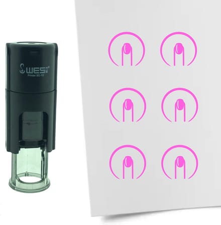 CombiCraft Stempel Nagels 10mm rond - roze inkt